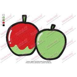 Cartoon Apple Fruit Embroidery Design 03
